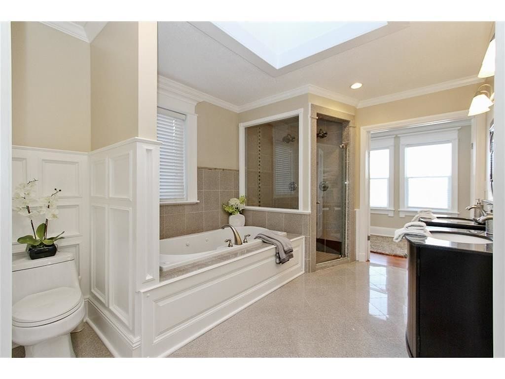Master bath with soaker tub & glass shower